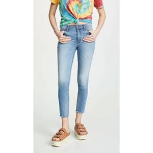 NEW HUDSON tally mid rise skinny crop stretch jeans in blue
